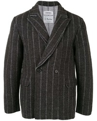 Мужской темно-серый шерстяной пиджак в вертикальную полоску от Coohem