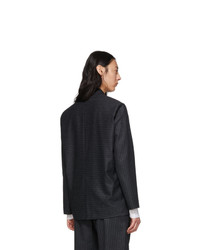 Женский темно-серый шерстяной пиджак в вертикальную полоску от Isabel Marant