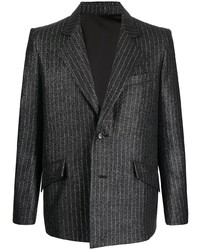 Мужской темно-серый шерстяной пиджак в вертикальную полоску от Sulvam