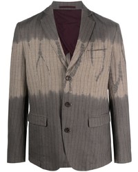 Мужской темно-серый шерстяной пиджак в вертикальную полоску от Suzusan