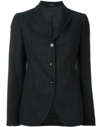 Женский темно-серый шерстяной пиджак в вертикальную полоску от Tagliatore