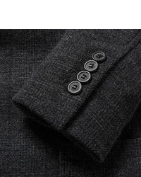 Мужской темно-серый шерстяной пиджак в клетку от Lanvin