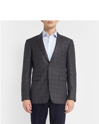 Мужской темно-серый шерстяной пиджак в клетку от Burberry