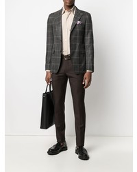 Мужской темно-серый шерстяной пиджак в клетку от Tagliatore