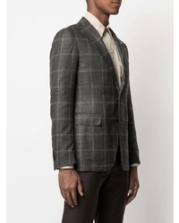 Мужской темно-серый шерстяной пиджак в клетку от Tagliatore