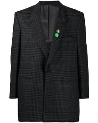 Мужской темно-серый шерстяной пиджак в шотландскую клетку от Martine Rose
