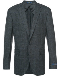 Мужской темно-серый шерстяной пиджак в шотландскую клетку от Polo Ralph Lauren