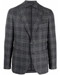 Мужской темно-серый шерстяной пиджак в шотландскую клетку от Tagliatore