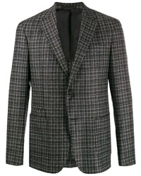 Мужской темно-серый шерстяной пиджак в шотландскую клетку от Z Zegna