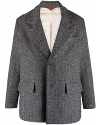 Мужской темно-серый шерстяной пиджак с узором "в ёлочку" от Barena