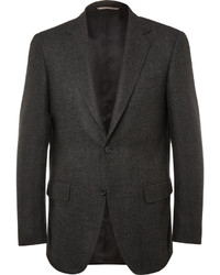 Мужской темно-серый шерстяной пиджак с узором "в ёлочку" от Canali