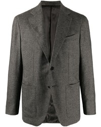 Мужской темно-серый шерстяной пиджак с узором "в ёлочку" от Caruso