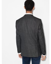 Мужской темно-серый шерстяной пиджак с узором "в ёлочку" от BOSS