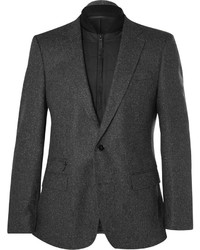 Мужской темно-серый шерстяной пиджак с узором "в ёлочку" от Hugo Boss