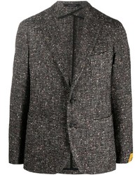 Мужской темно-серый шерстяной пиджак с узором "в ёлочку" от Tagliatore