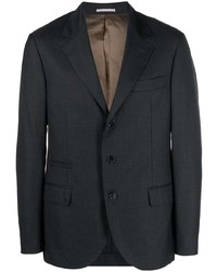 Мужской темно-серый шерстяной пиджак с узором "гусиные лапки" от Brunello Cucinelli