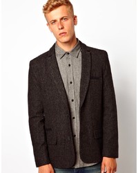 Мужской темно-серый шерстяной пиджак от Anerkjendt