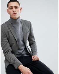 Мужской темно-серый шерстяной пиджак от ASOS DESIGN