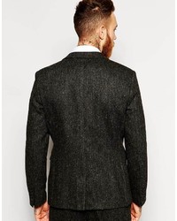Мужской темно-серый шерстяной пиджак от Asos