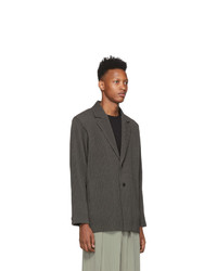 Мужской темно-серый шерстяной пиджак от Homme Plissé Issey Miyake