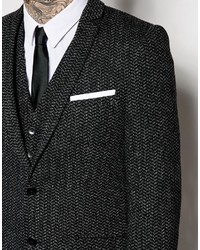 Мужской темно-серый шерстяной пиджак