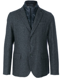 Мужской темно-серый шерстяной пиджак от Herno