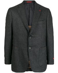 Мужской темно-серый шерстяной пиджак от Isaia