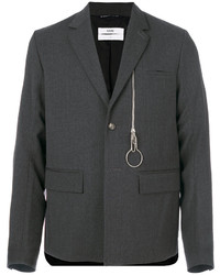 Мужской темно-серый шерстяной пиджак от Oamc