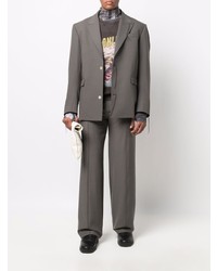 Мужской темно-серый шерстяной пиджак от Ninamounah