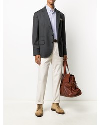 Мужской темно-серый шерстяной пиджак от Brunello Cucinelli