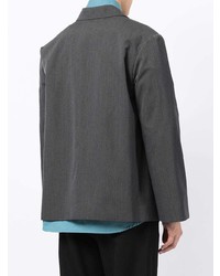 Мужской темно-серый шерстяной пиджак от Fumito Ganryu