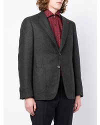 Мужской темно-серый шерстяной пиджак от Isaia