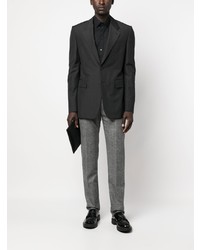 Мужской темно-серый шерстяной пиджак от Alexander McQueen