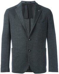 Мужской темно-серый шерстяной пиджак от Tagliatore