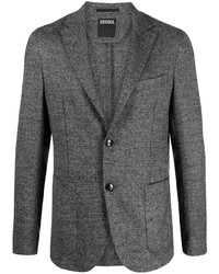 Мужской темно-серый шерстяной пиджак от Zegna