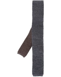Темно-серый шерстяной плетеный галстук