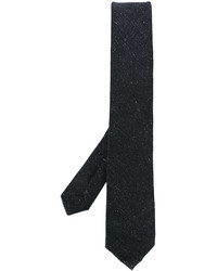 Мужской темно-серый шерстяной плетеный галстук от Kiton