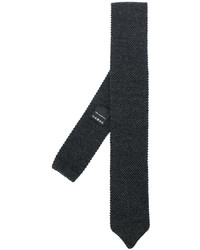 Мужской темно-серый шерстяной плетеный галстук от Z Zegna