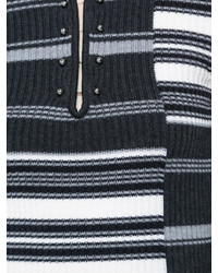 Женский темно-серый шерстяной свитер в горизонтальную полоску от Derek Lam 10 Crosby