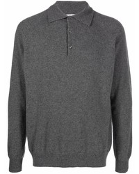 Мужской темно-серый шерстяной свитер с воротником поло от Woolrich