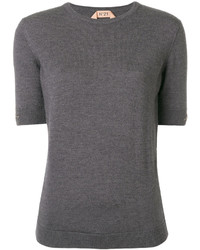 Женский темно-серый шерстяной свитер с украшением от No.21