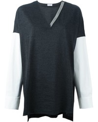 Женский темно-серый шерстяной свитер от Brunello Cucinelli