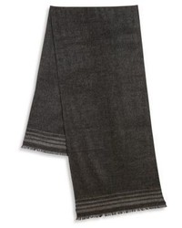 Темно-серый шерстяной шарф в горизонтальную полоску
