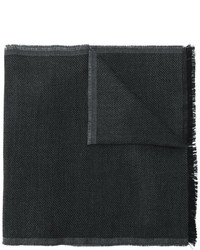 Мужской темно-серый шерстяной шарф в горизонтальную полоску от Tom Ford