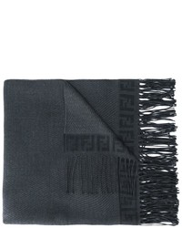 Мужской темно-серый шерстяной шарф от Fendi