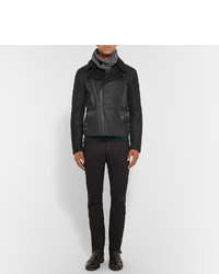 Мужской темно-серый шерстяной шарф от Belstaff