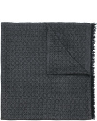 Мужской темно-серый шерстяной шарф от Salvatore Ferragamo