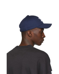 Мужская темно-сине-белая бейсболка с принтом от adidas Originals