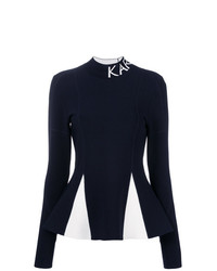 Женская темно-сине-белая водолазка от Karl Lagerfeld