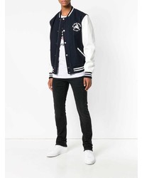 Мужская темно-сине-белая университетская куртка от Karl Lagerfeld